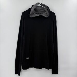 FLAWS! Paka Breathe Baby Alpaca Pull Over Hoodie Thumb Holes Pocket Front L